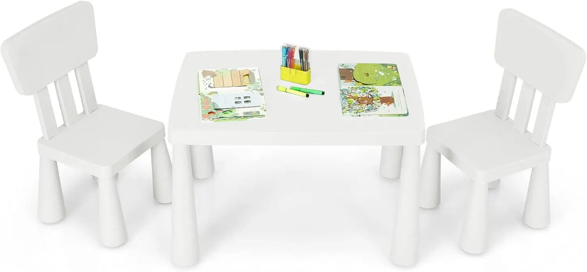 Kids Table and Chair Set For Toddler, Plastic Children Activity Table for Reading, Drawing, Snack Time, Arts Crafts, Preschool