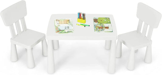Kids Table and Chair Set For Toddler, Plastic Children Activity Table for Reading, Drawing, Snack Time, Arts Crafts, Preschool