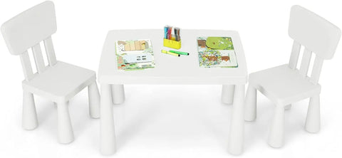 Kids Table and Chair Set For Toddler, Plastic Children Activity Table for Reading, Drawing, Snack Time, Arts Crafts, Preschool