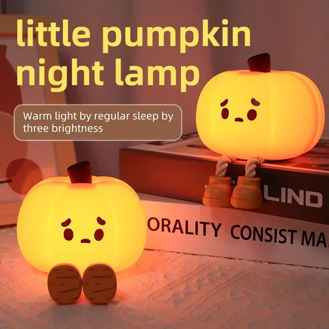 Pumpkin Halloween Led Night Light Ghost Table Lamp Book Light Cute Cartoon Birthday Gifts for Kids Nursery Bedroom Bedside Sleep