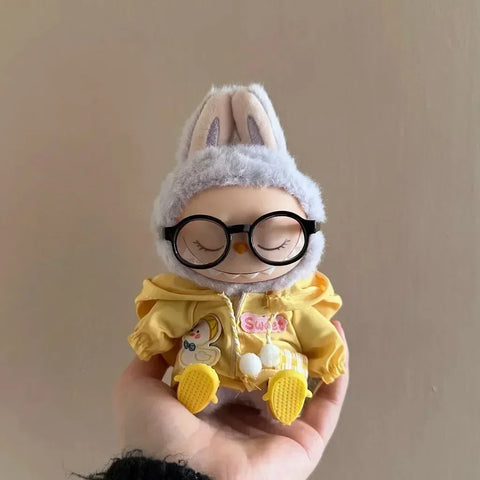 Dinosaur Raincoat Set Clothing for Labubu 10cm Mini Plush Doll Clothes Outfit Accessories Idol V1 V2 Gift