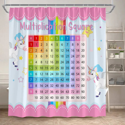 Periodic Table Shower Curtain Modern Fun Chemistry Elements For Students Home Decor Polyester Fabric Bathroom Curtain With Hooks