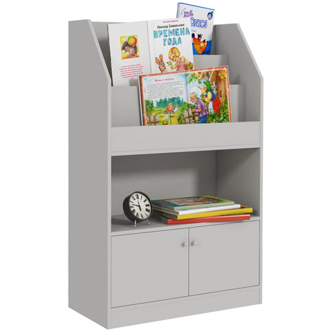 Toy Storage Cabinet, Kids Bookcase Childrens Bookshelf, Gray