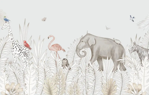 Milofi custom watercolor jungle nursery 3d wallpaper wall mural for kids nursery room 3d animal wallpaper sticker art deco