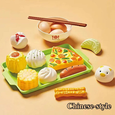 Kids Mini Kitchen Toy Pretends Play Simulated Food Hamburger Cookie Miniature Accessories for Children Girl Educational Gift