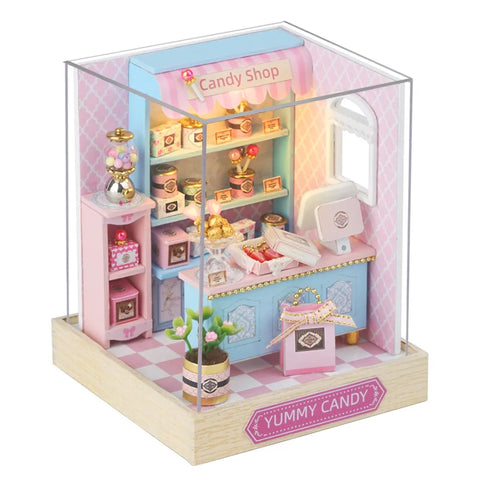 Milk Tea Mini Doll House DIY Kit For Making Room Toys Handmade 3D Puzzle Assembled Toys Birthday Gifts Wooden Crafts Dollhouse