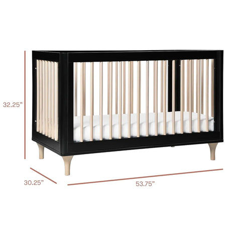 Lolly 3-in-1 Convertible Crib with Toddler Bed Conversion Kit in Washed Natural/Acrylic, Greenguard Gold Certified