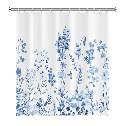 Green Plant Leaf Vines Flowers Shower Curtain Print Modern Nordic Minimalist Polyster Home Decor Bathroom Curtain with Hooks