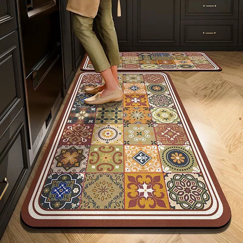 Non-slip Kitchen Mat Long Rugs Crystal Velvet Carpet for Living Room Absorbent Foot Mats Bedroom Doormat Alfombra Small Rugs