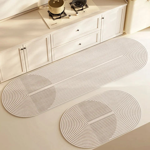 Super Absorbent Kitchen Floor Mat Long Diatomite Kitchen Rug Soft Washable Carpets Anti Slip Bathroom Entrance Doormat