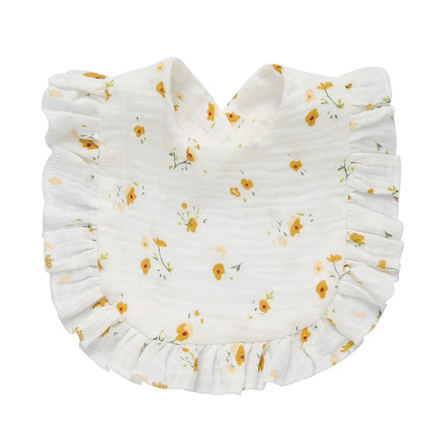 Newborn Bibs Infant Burp Cloths Baby Stuff Feeding Drool Bandana Saliva Towel Toddler Ruffle Floral Bib Baby Accessories