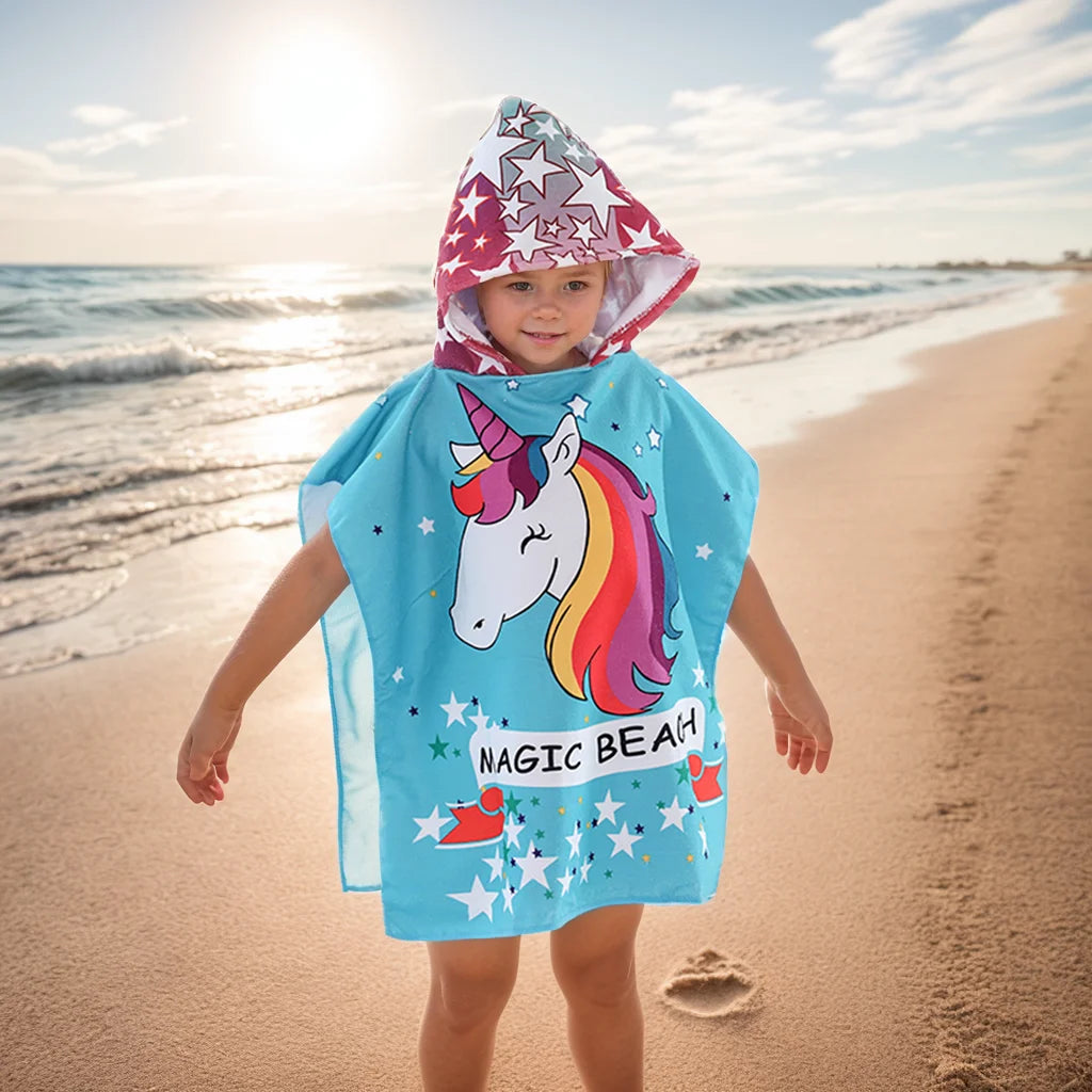 1 CHILDREN'S Hooded Bathrobe, Animal Play, CHILDREN'S Bath Towel, Beach Towel, Go out with a CHILDREN'S Cape