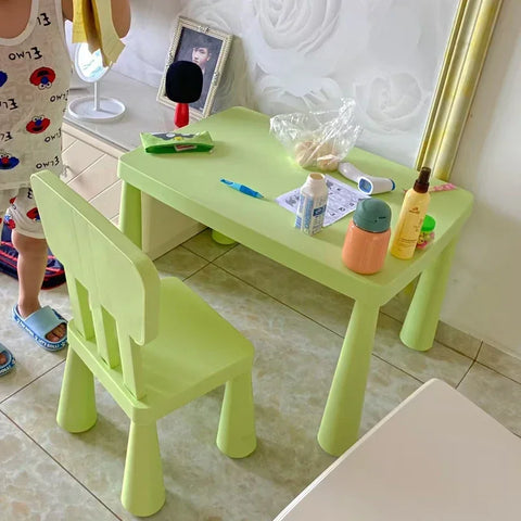 Non-Slip Learning Desk and Chair Set for Kindergarten Thickened Game Table for Baby Dining Furniture Early Education Essentials