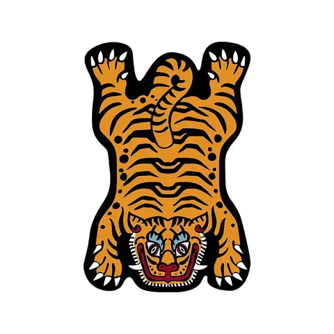 VIKAMA Creative Cartoon Tiger Rug Cute Animal Living Room Children's Bedroom Bed Blanket Home Decor Kitchen Balcony Floor Mat