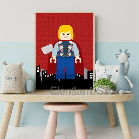 Cartoon Marvel Hero Spiderman Poster and Prints Boy Room Wall Pictures Decor Iron Man Superheroes Art Canvas Painting Kids Gifts