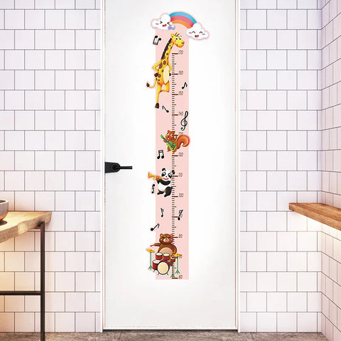 Cartoon Animals Height Measure Wall Sticker Unicorn Dinosaur Wallpaper For Kids Room Nursery Child Growth Ruler Growth Chart