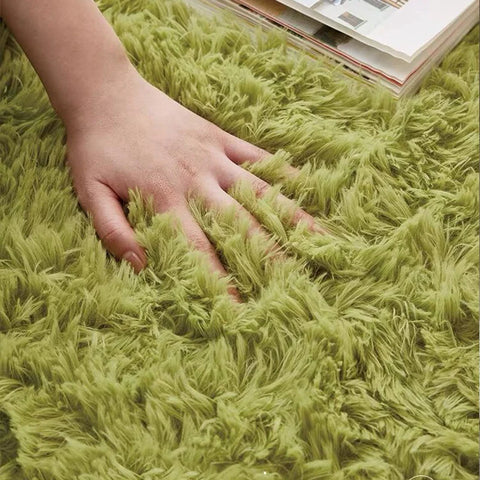 Plush Carpet Living Room Sofa Coffee Table Rug Green Pink Fluffy Soft Blankets Area Rugs Children's Room Non-Slip Mat Home Decor