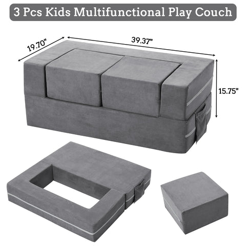 3 Pcs Modular Toddler Couch,Toddler Couch Kids Sofa for Playing,Creativity,Child Chair Sofa Bedroom and Playroom for Playroom