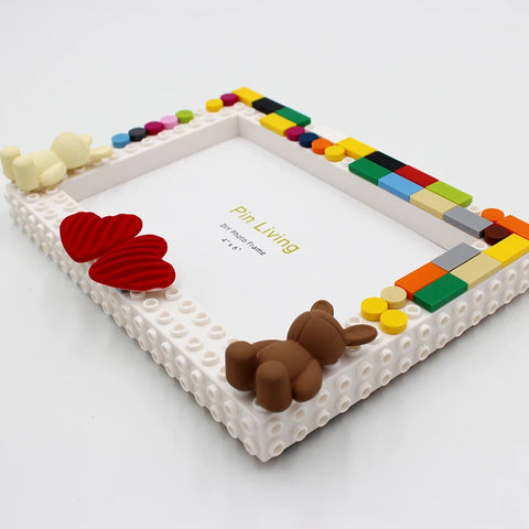 Pinliving Love DIY Baby Building Block Photo Frame Set Simple Advertisement Handmade Creative Gift Moss Password