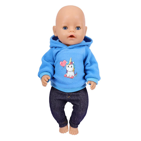 43 cm Doll Outfits for 17Inch Dolls Baby Born Doll Cute Jumpers Rompers Suit+Shoes Warm Clothes on A Doll Baby Christmas Gift