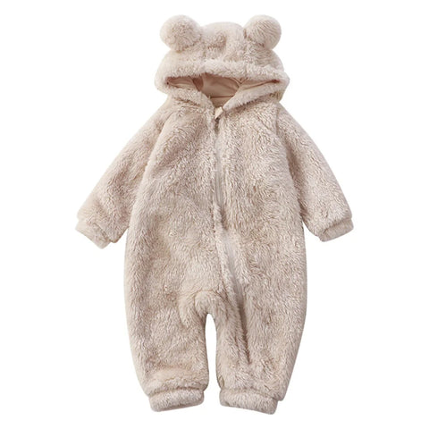 Winter Baby Clothes Cute Cartoon Bear Baby Rompers Pajamas Cotton Infant Boy Girls Animal Costume Zipper Jumpsuit 0-24 Months