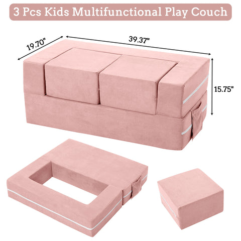 3 Pcs Modular Toddler Couch,Toddler Couch Kids Sofa for Playing,Creativity,Child Chair Sofa Bedroom and Playroom for Playroom
