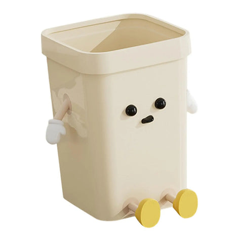 Creative Trash Can Lightweight Cartoon Sturdy Household Compost Bucket Cute Garbage Bin for Study Home Office Kitchen Bedroom