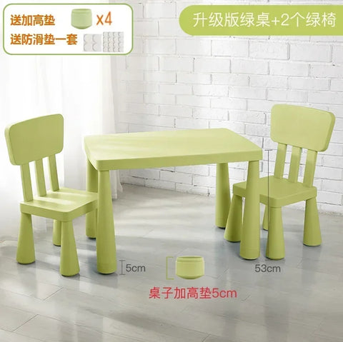 Non-Slip Learning Desk and Chair Set for Kindergarten Thickened Game Table for Baby Dining Furniture Early Education Essentials