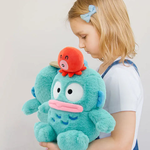 100% Genuine Sanrio Hangyodon Cartoon Plush Toy Hanton Plush Dolls Throw Pillow Birthday Gift Kids Friends Halloween Decoration