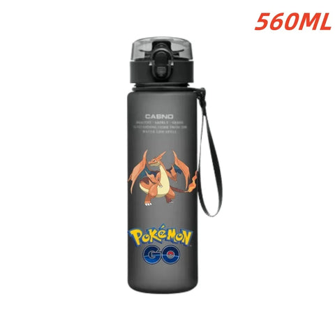560ML Pokemon Water Cup Anime Portable Children's Cute Pikachu Gengar Plastic Outdoor Sports Large Capacity Water Bottle Gifts