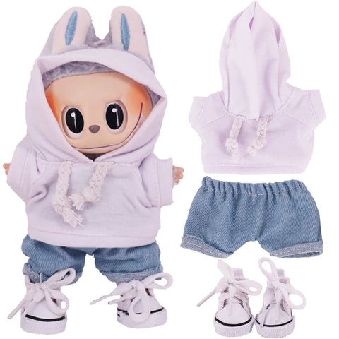 Doll Clothes Set For labubu 17cm Plush Doll Accessories Girl's Toys Birthday And Christmas Gifts