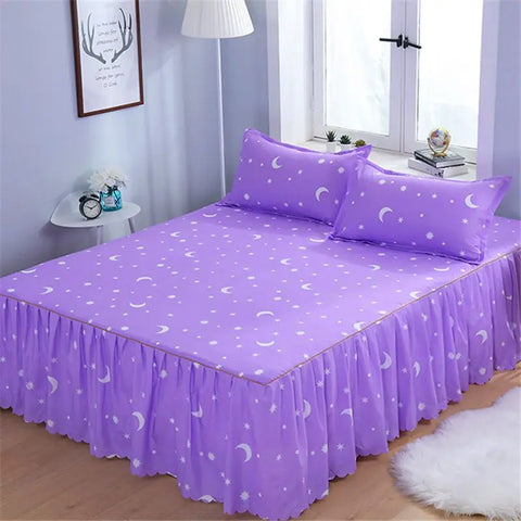 3pcs Bedding Bed Skirt With 2pcs Pillowcases Wedding Bedspread Bed Sheet Mattress Cover Full Twin Queen King Size Bedsheets