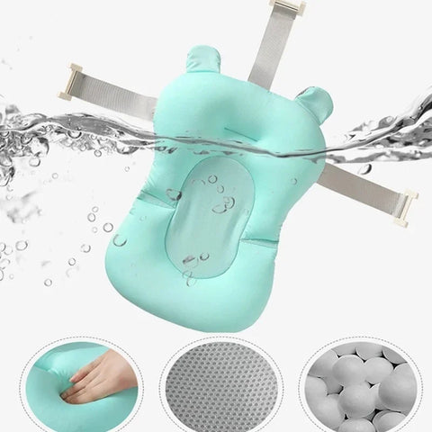 Baby Bathtub Pad Ajustable Bath Support Seat Mat Shower Cushion Newborn Foldable Baby Bath Seat Floating Security Water Pad