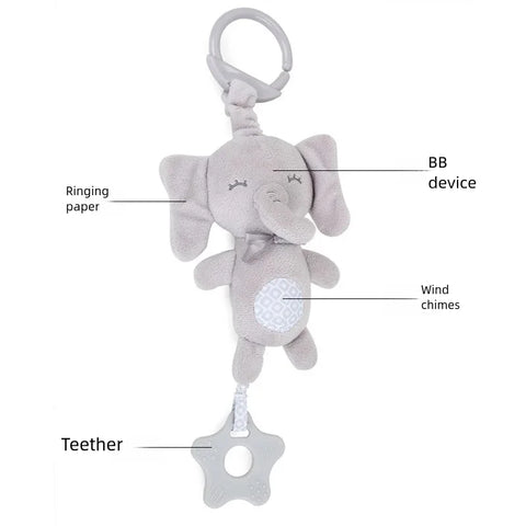 Newborn Baby Sensory Hanging Rattles Soft Early Learning Toys Kids Plush Stroller Infant Car Bed Crib with Teether for Toddlers