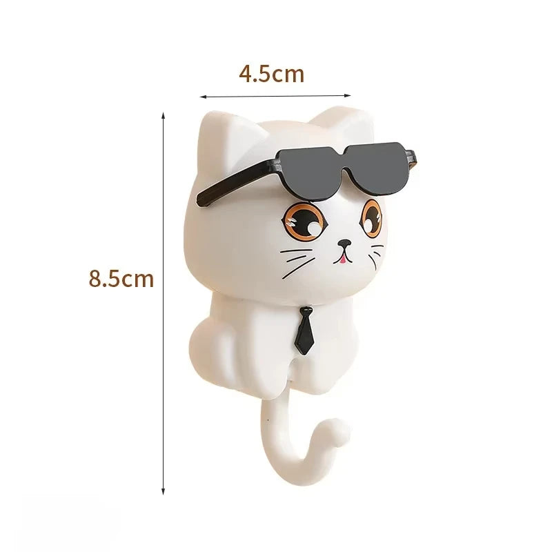 1pcs Kitten Hooks Cartoon Cats Gravities Induction Decorative Hooks Storage Racks for Keys Umbrellas Towels Adhesive Hooks