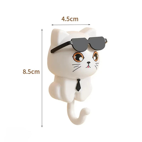 1pcs Kitten Hooks Cartoon Cats Gravities Induction Decorative Hooks Storage Racks for Keys Umbrellas Towels Adhesive Hooks