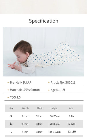 Insular Baby Sleep Sack Sleepping Bag Unisex Sleeveless 100% Cotton Wearable Bedding Blanket Suit Summer Soft For Baby Toddler