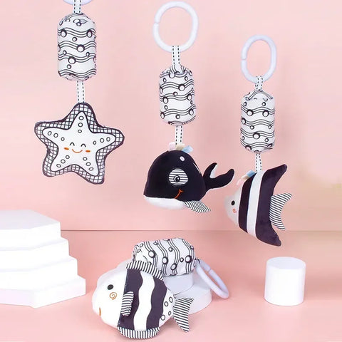 New Baby Animal Rattles Bed Stroller Bell Toys Newborn Grab Ability Training Dolls Educational Plush Infant Toy 0-12 Month