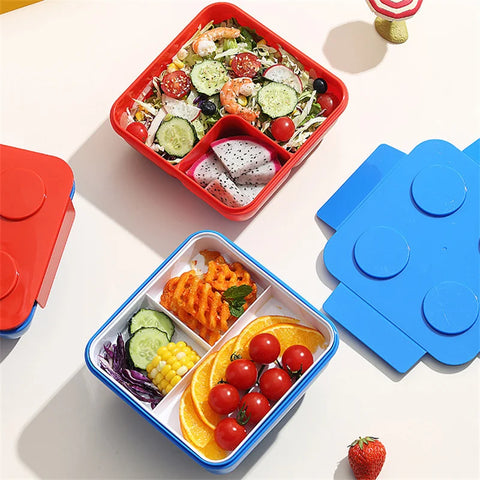 Portable Sealed Lunch Box Color Building Blocks Splicing Children's Student Bento Box Picnic Fruit Salad Food Storage Container