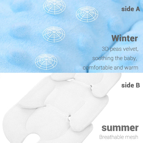 Four Seasons Baby Stroller Cushion Infant Car Seat Insert Stroller Pad General Thermal Mattress Mesh Breathable 2 Side Available