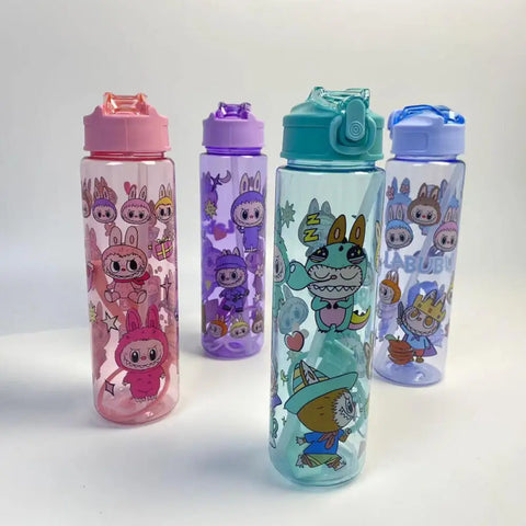 cartoon Water Cup High Aesthetic Tea Cup Design Sense Straw Cups with Women's Cartoon Pattern Outdoors Water Cup Kid Gifts Toys