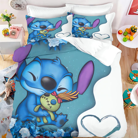 Stitch Quilt Cover Cartoon Anime Duvet Printed comforter 100% Polyester Bedding Twin Size children Gift Various Sizes