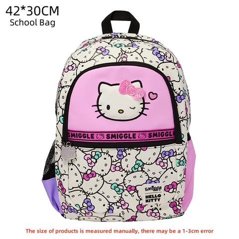 Hot Sales New Australia Smiggle Hello Kitty Cartoon Series Children School Bag Anime Backpack Student Gift