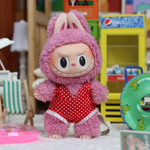 Cute Labubu 3.0 Summer Beach Series Shirts & Glasses & Hats Doll Shirt Sea Beach Style