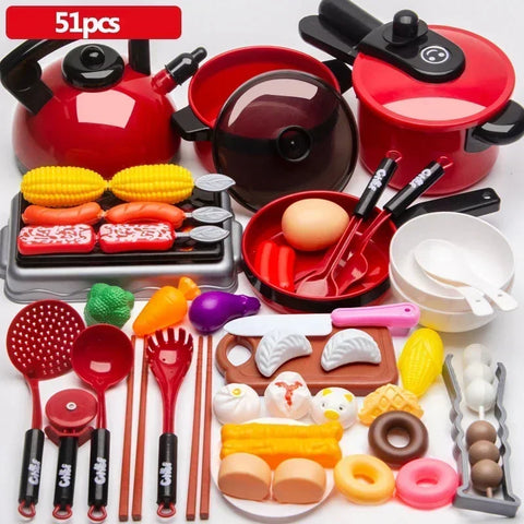 Set For Kids Girl Cooking Kitchen Toys Baby Cutting Fruit Cooking Kitchen Utensils Children's Simulation Education Pretend Play