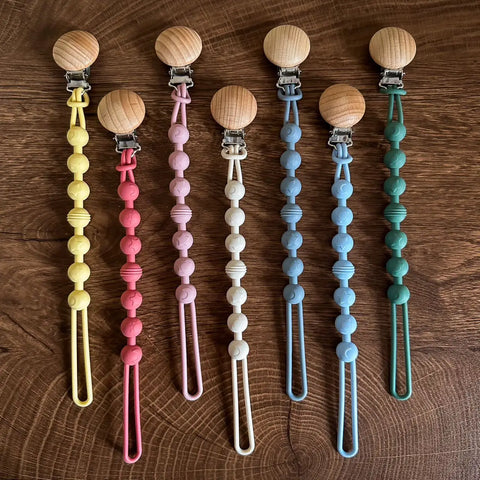 Baby Pacifier Clips Integrated silicone baby pacifier chain Teether Teething Toys Dummy Clip Holder Chain Clip Baby Gift