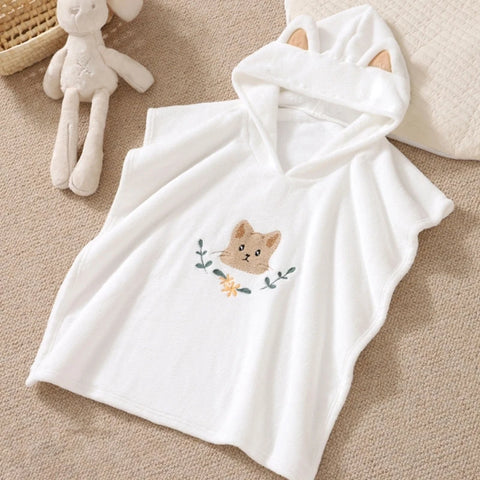 Baby Robe Cartoon Hoodies Rabbit Cloak Girl Boys Sleepwear Bath Towels Kids Soft Bathrobe Pajamas Children's Clothing Costumes