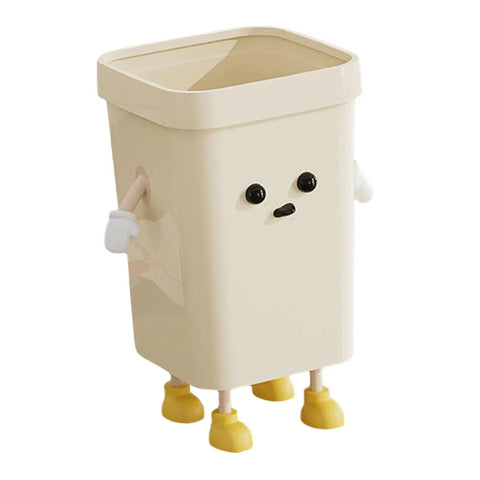 Creative Trash Can Lightweight Cartoon Sturdy Household Compost Bucket Cute Garbage Bin for Study Home Office Kitchen Bedroom