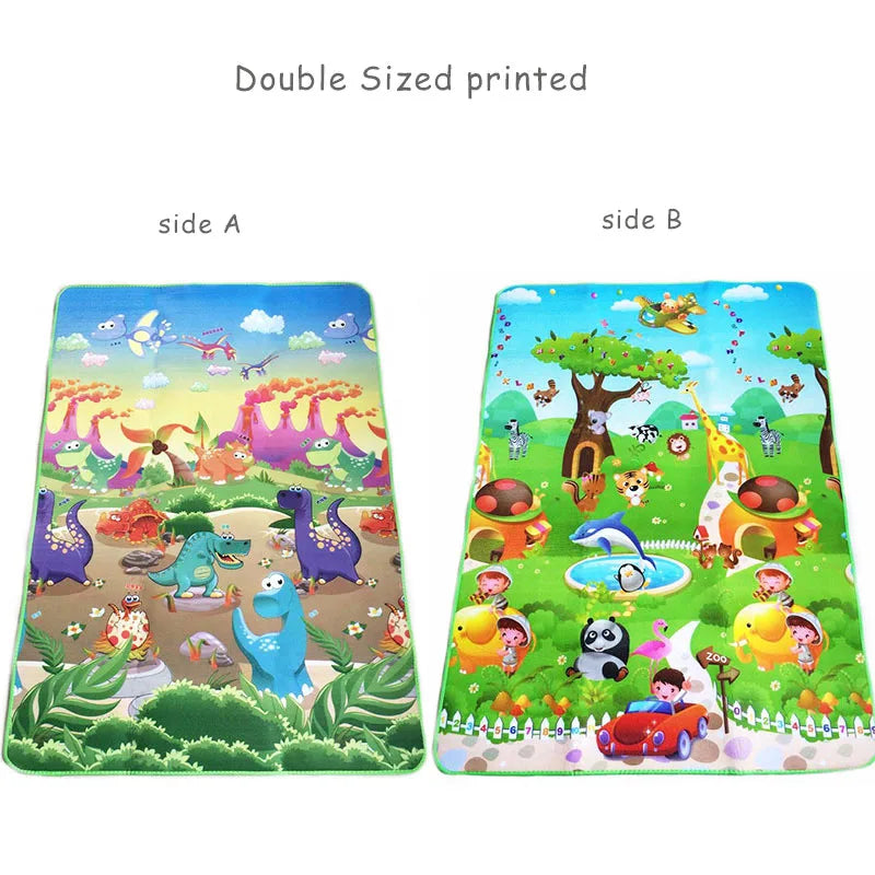 Baby Play Mat Doubel Sided Animals Kids Rug Educational Toys for Children Soft Floor Toddler Crawling Carpet Game Activity Gym