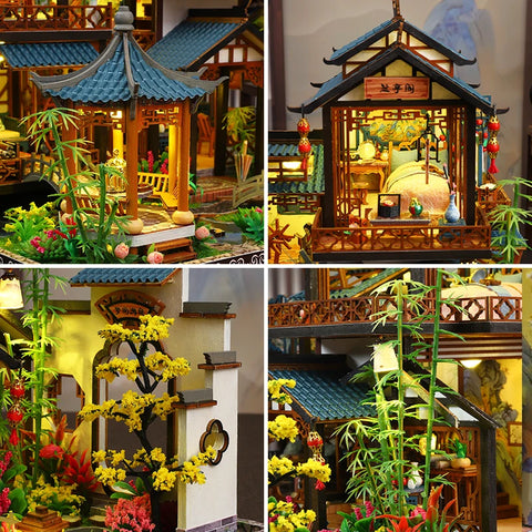 DIY Big Doll House Wooden Miniature Furniture Dollhouse Handmade Case Model Assembly Toys for Children Girls Birthday Gifts 2014